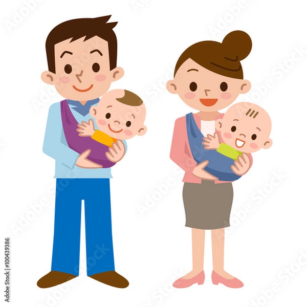 Fototapeta お父さんとお母さんと赤ちゃん