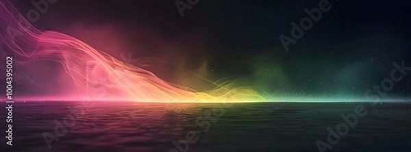 Obraz Neon Aurora Borealis Gradient Background