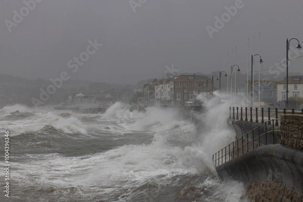 Obraz Penzance sea front storm