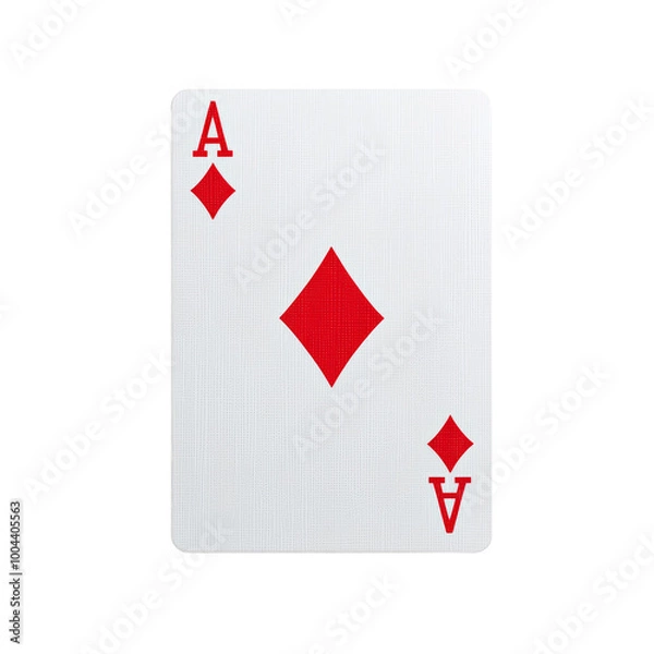 Fototapeta Ace of Diamonds playing card isolated on white background. Perfect for board game, casino, gambling, and deck designs. isolated PNG transparent Background.