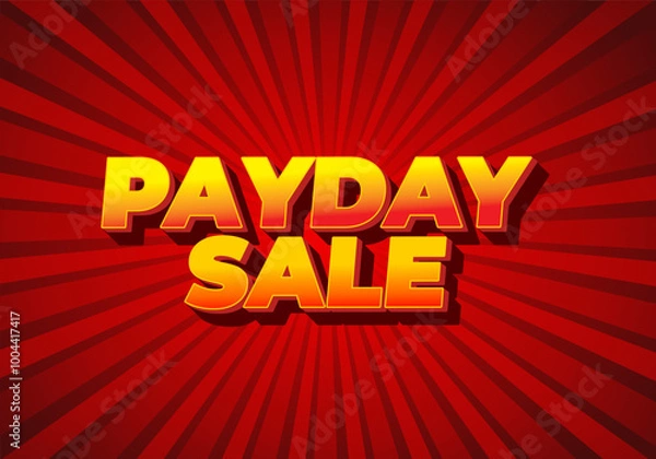 Fototapeta Payday sale. Text effect in 3D style with eye catching colors