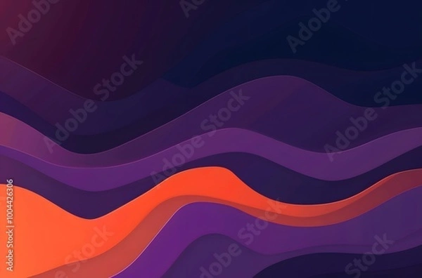 Fototapeta Abstract Purple and Orange Gradient Waves Background