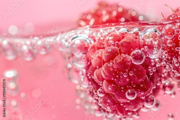 Obraz Raspberry oil bubble raspberry chandelier produce.