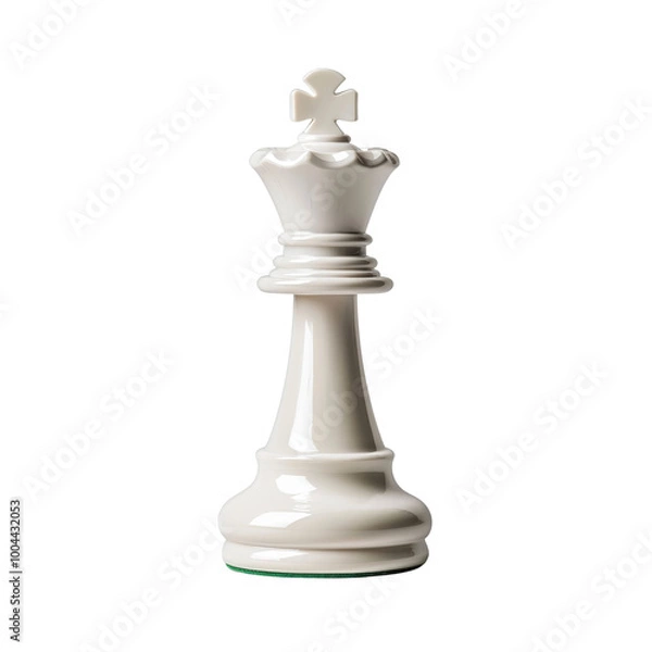Fototapeta A high-quality image of a white chess king piece, perfect for representing strategy, leadership, and decision-making in various concepts. isolated PNG transparent Background.