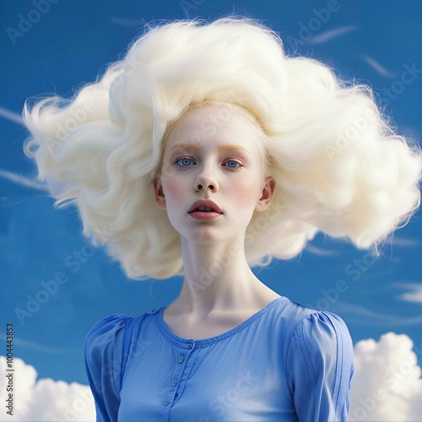 Obraz Portrait of a girl in the clouds.