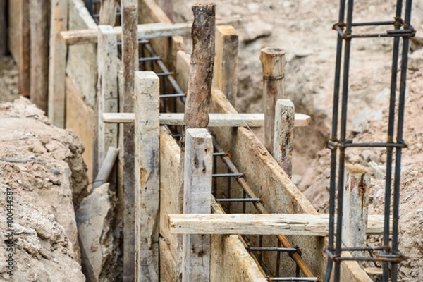 Obraz Wood left at construction site