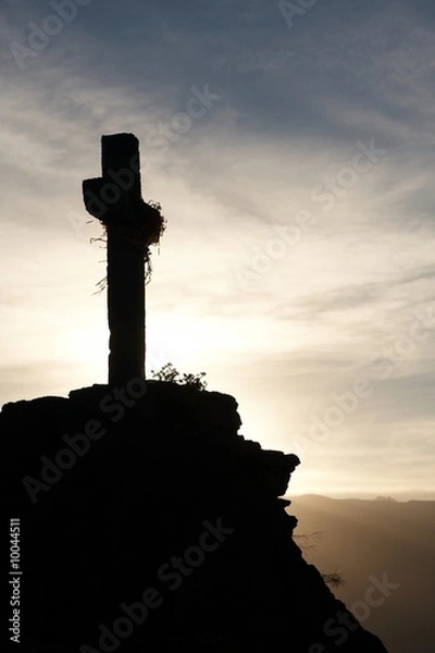 Obraz Lonely cross at dawn