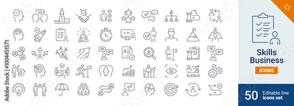 Obraz Skills icons Pixel perfect. solutions, services, business, ...	

