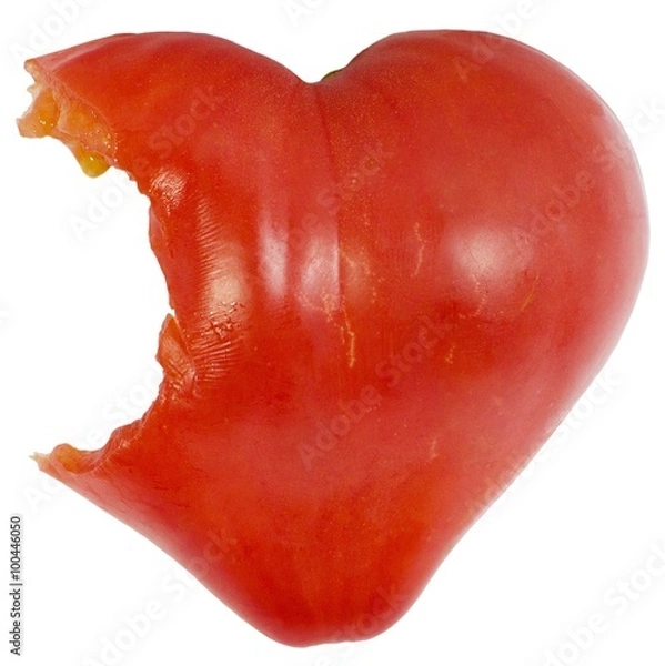 Obraz bitten heart shape tomato 