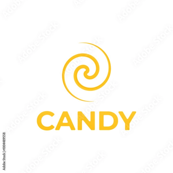 Obraz Vector logo for Candy Shop, white decorative badge with outline illustration of various candies and lollipops still life composition