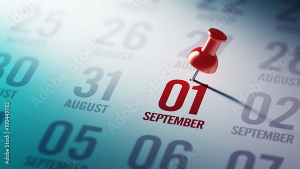 Fototapeta September 01 written on a calendar to remind you an important ap