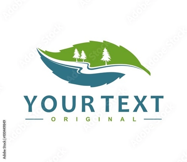 Obraz przepływ rzeki liści