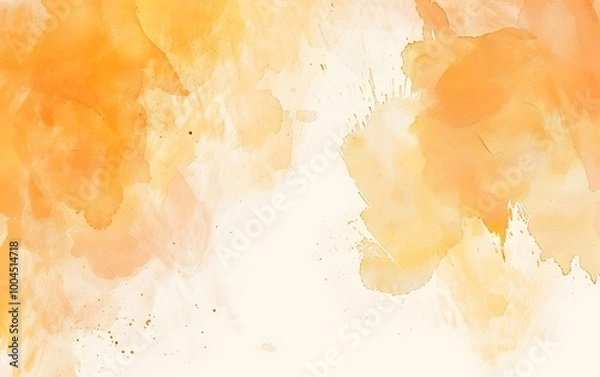 Fototapeta Abstract Watercolor Background with Yellow and Orange Splashes