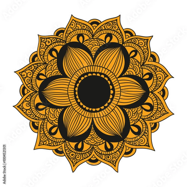 Fototapeta Enchanting White Intricate Floral Islamic Mandala Circles Decoration With Blank Horizontal Vector Background Or New Design Colorful Mandala, New Mandala Concept