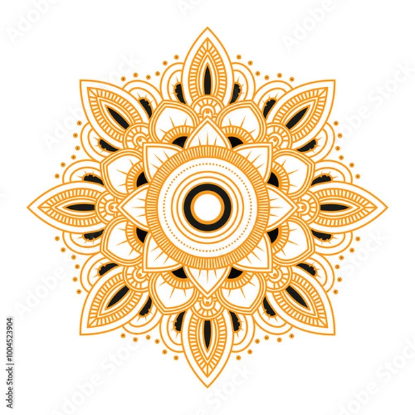 Fototapeta Enchanting White Intricate Floral Islamic Mandala Circles Decoration With Blank Horizontal Vector Background Or New Design Colorful Mandala, New Mandala Concept