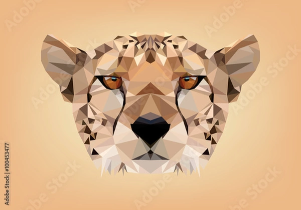 Obraz gepard low poly