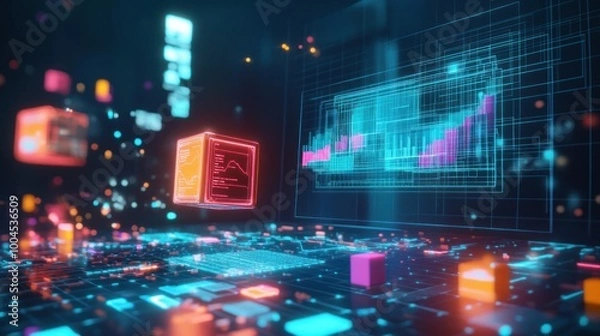Fototapeta Abstract Digital Data Visualization