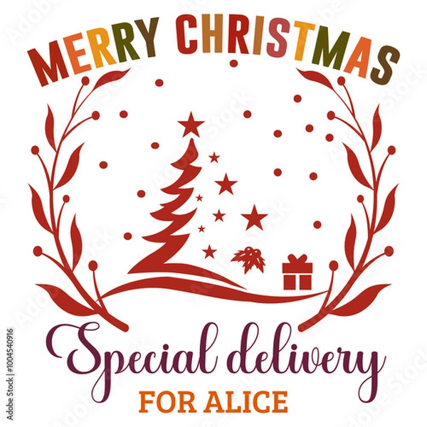 Obraz Merry Christmas Special Delivery For Alice 