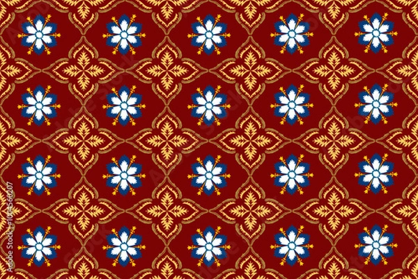 Fototapeta Damask seamless pattern vector,vintage,traditional,ethnic pattern, Turkish motifs, Great for fabric and textile, wrapping, clothing,carpet, Bandana, batik, and wallpaper