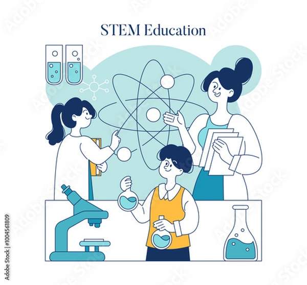 Fototapeta Education Trends. Flat Vector Illustration