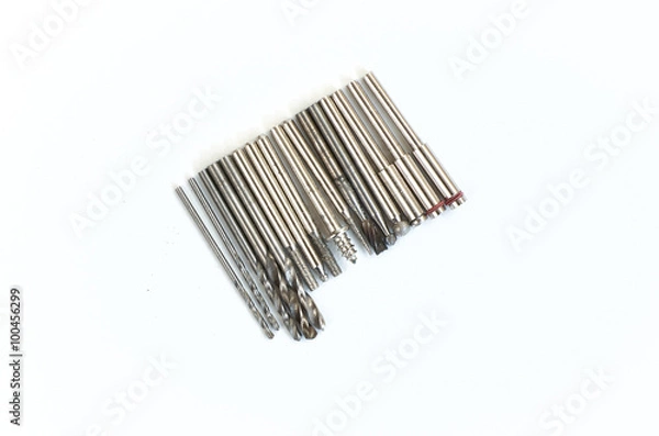 Fototapeta Set of different mini rotary tool bits