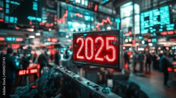 Fototapeta Future Stock Market Trends 2025: Analyzing Financial Growth and Digital Innovation in Global Trading