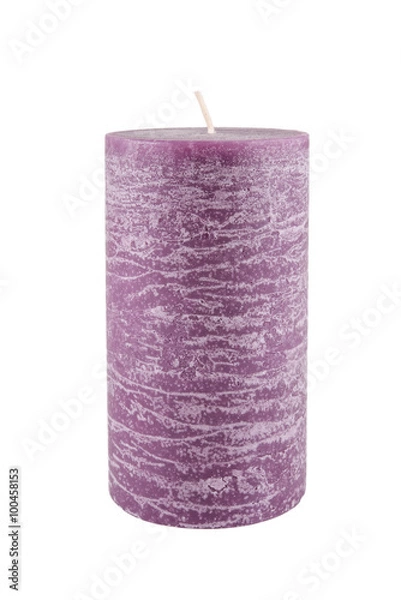 Obraz Purple candle isolated on white