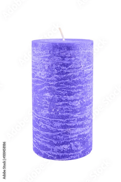 Obraz Blue candle isolated on white