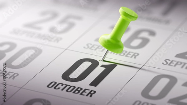 Fototapeta October 01 written on a calendar to remind you an important appo
