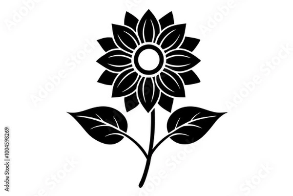 Fototapeta flower set silhouette icon with Transparent Background Clipart