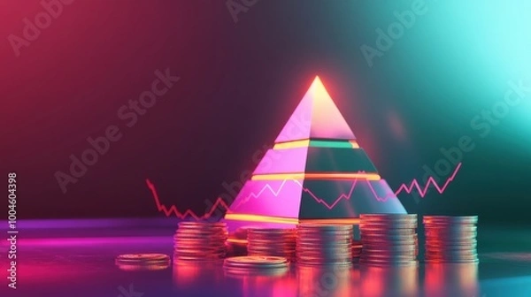 Obraz Financial pyramid scheme concept with investment risk