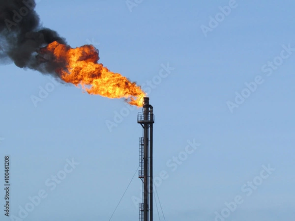 Fototapeta Torch system on an oil field