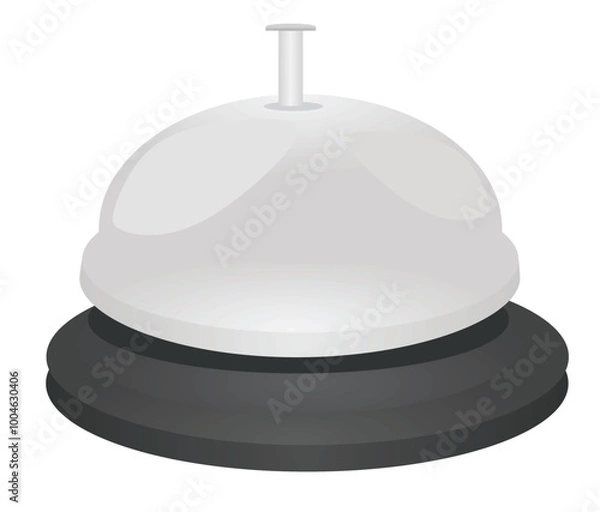 Obraz Metallic hotel bell. vector illustration