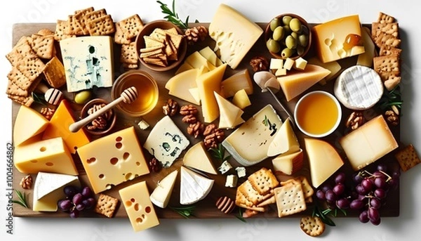 Fototapeta Elegance in Simplicity: A Curated Cheese Experience.