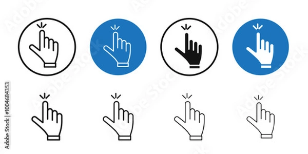 Fototapeta Cursor hand icon Thin line art collection
