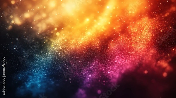 Fototapeta Vibrant Abstract Explosion Of Colorful Particles In Gradient Design