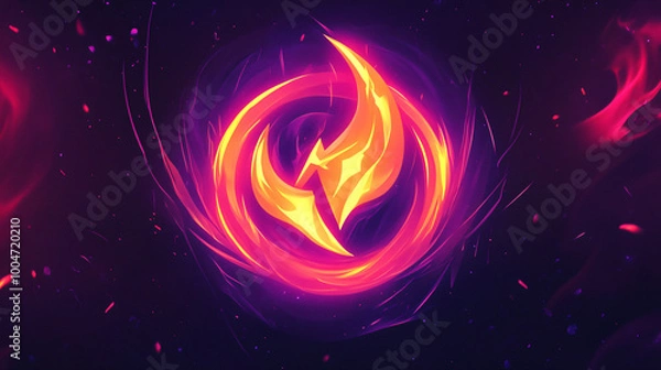 Fototapeta A dynamic logo for an eSports team, showcasing gaming elements and energy.A dynamic logo for an eSports team, showcasing gaming elements and energy.