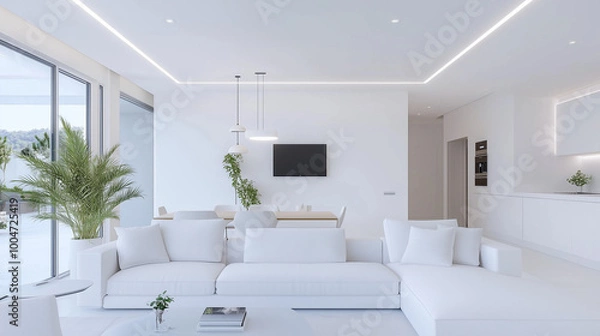Fototapeta Modern white classic interior