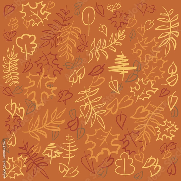 Fototapeta seamless autumn pattern with falling leaves