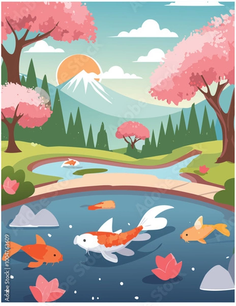 Fototapeta Calm pond scene