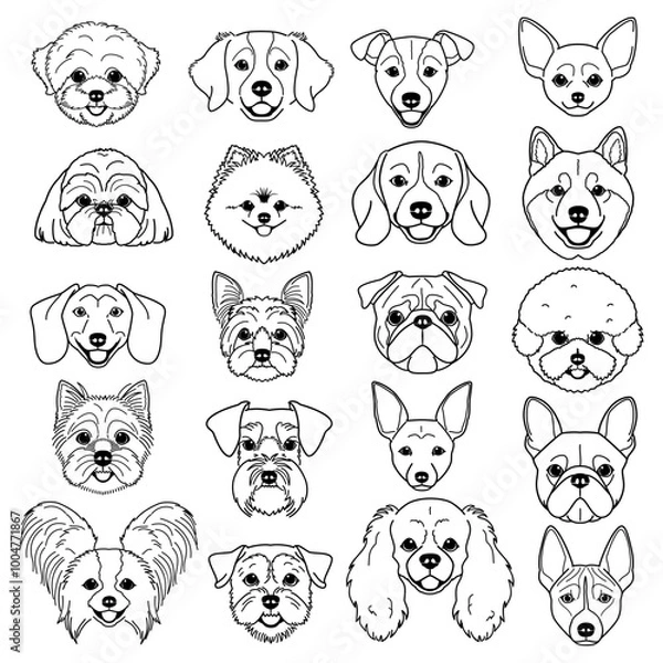 Obraz smiling dogs head set