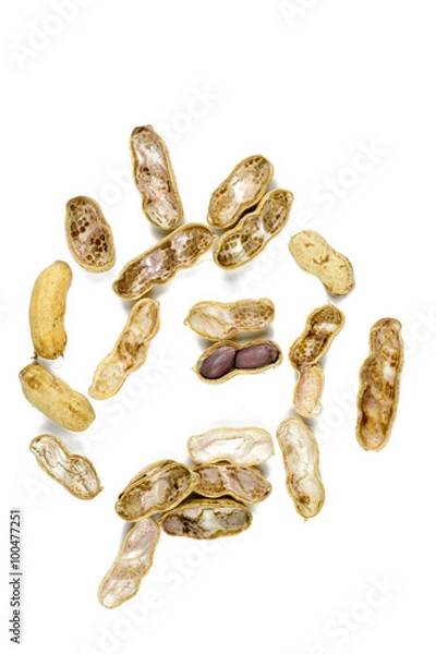 Obraz peanuts stack isolated on a white background