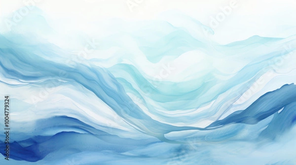 Obraz Dynamic abstract ocean wave texture. Serene beautiful sea. Calming visual experience. Swirling patterns, gentle curves, seascape. Painting background.