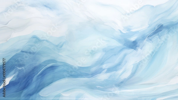 Fototapeta Dynamic abstract ocean wave texture. Serene beautiful sea. Calming visual experience. Swirling patterns, gentle curves, seascape. Painting background.