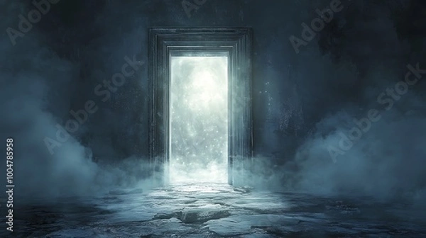 Fototapeta Mysterious Doorway with Fog and Light