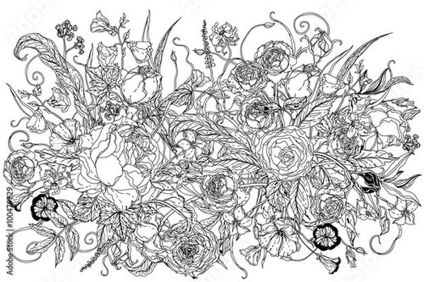 Obraz flowers and butterflies