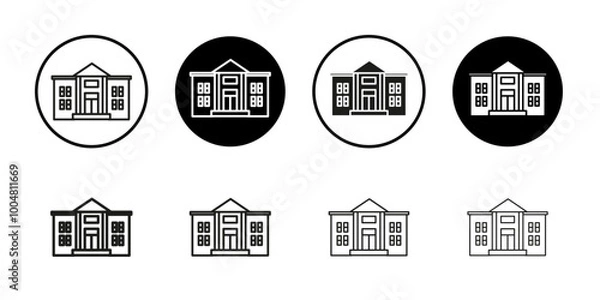 Fototapeta University icon Collection of flat thin outline vector