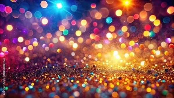 Fototapeta Shimmering Sparkle Effect with Blurred Lights Creating a Magical and Enchanting Atmosphere Background