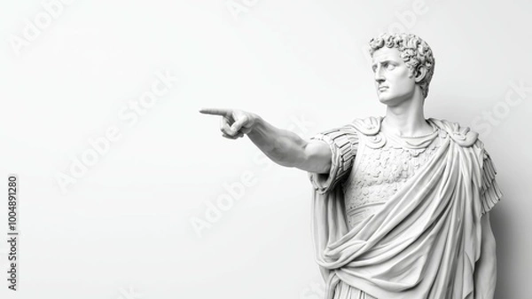 Fototapeta A statue of a man pointing to the right