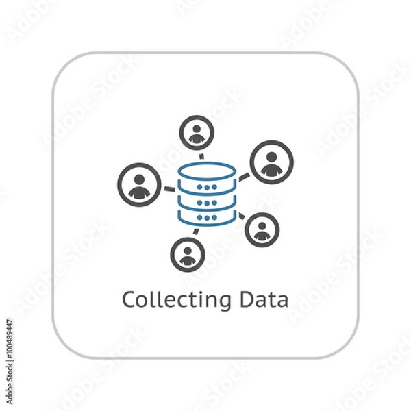 Fototapeta Collecting Data Icon. Flat Design.